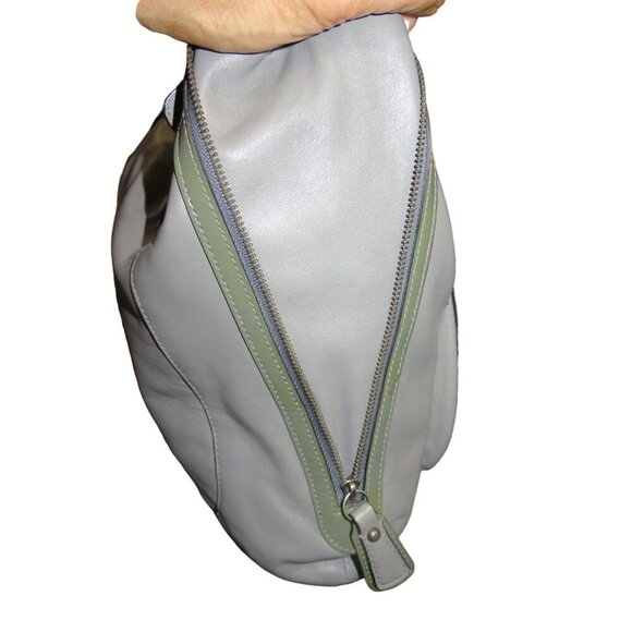 Coach 2011 Kristen Spectator Hobo Grey Croc Embossed Leather Expandable Satchel - Picture 3 of 13